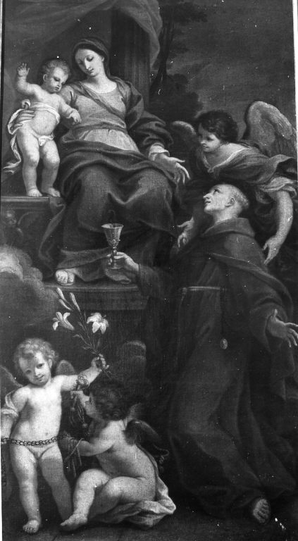 Madonna con Bambino, frate francescano, angeli (dipinto) by Garzi Luigi (attribu